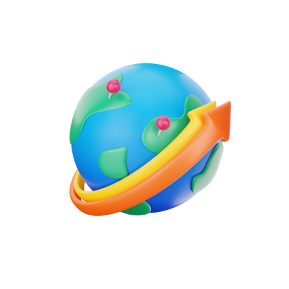 Illustration: the Earth, the station reachable from anywhere on it